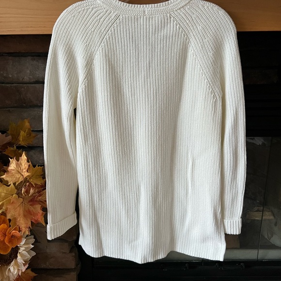 NWT J Crew V Neck Ribbed Cream Sweater Size Small Orig $79 New!!! - Picture 3 of 3